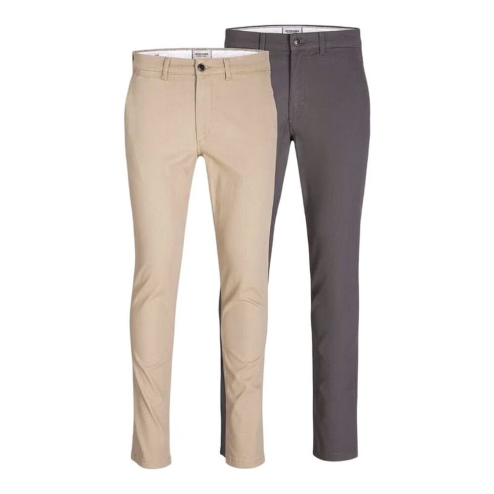 Jack And Jones Mens Marco Slim Chinos (Pack of 2) / Crockery